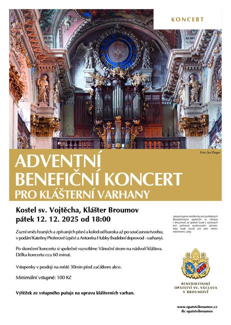 Adventní benefiční koncert pro klášterní varhany