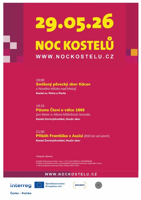Noc kostelů v Broumově 2026