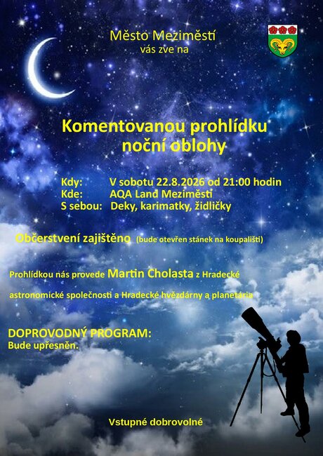 Komentovaná prohlídka noční oblohy