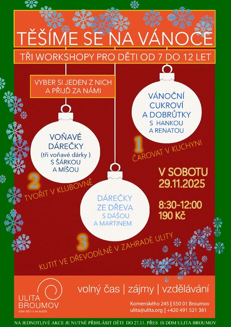Vánoční workshopy v Ulitě