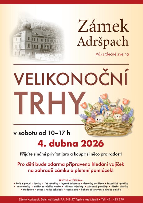 Velikonoční trhy na zámku v Adršpachu